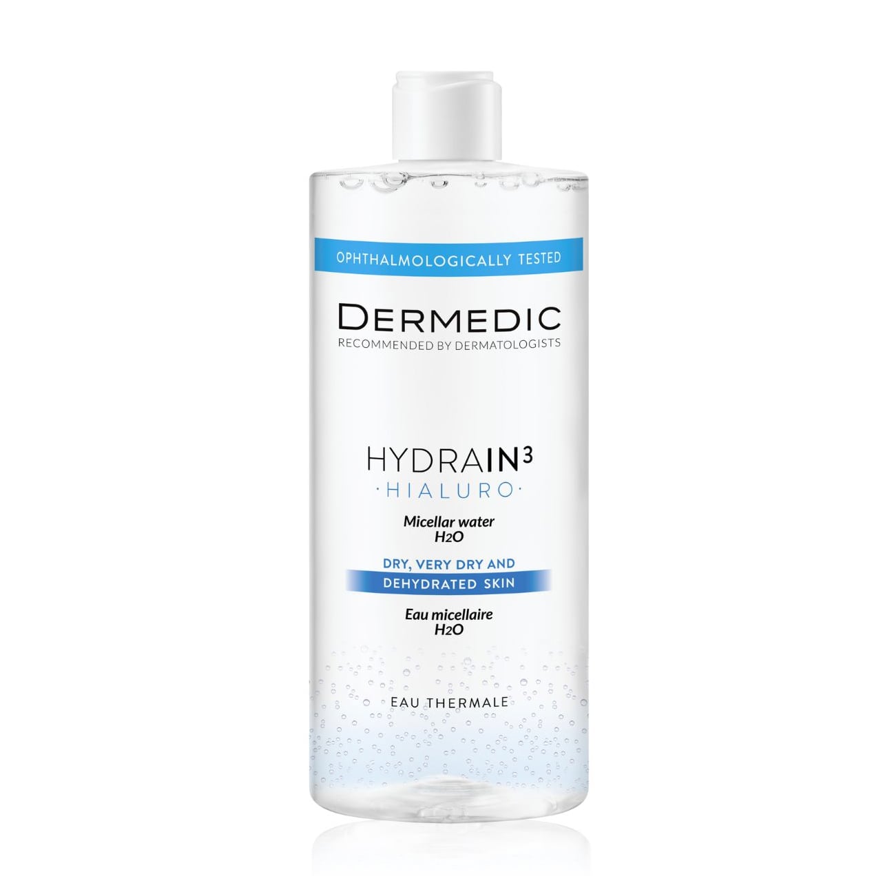 Уцінка! Міцелярна вода для обличчя Dermedic Hydrain 3 Hialuro Micellar Water H2O для сухої, дуже сухої та зневодненої шкіри, 2*500 мл